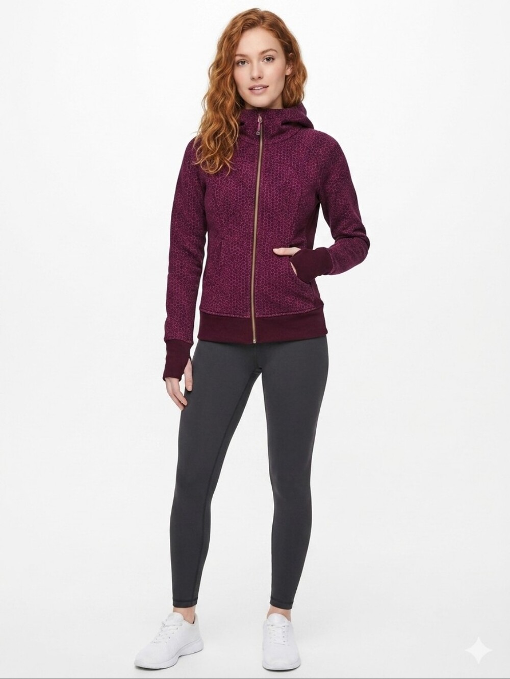 lululemon athletica  Women's Dark Plum Scuba Hooded III Utility Jacket Size 8